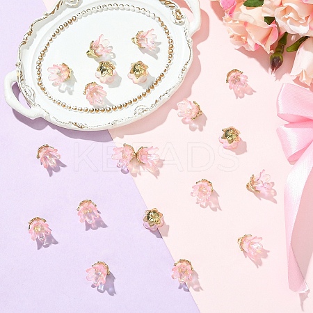20Pcs Acrylic Flower Charms TACR-YW0003-18F-1
