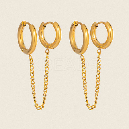 304 Stainless Steel Double Hoop Earrings for Women XJ9052-1-1