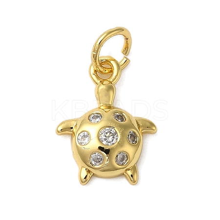 Rack Plating Brass Micro Pave Cubic Zirconia Charms KK-P279-12G-1