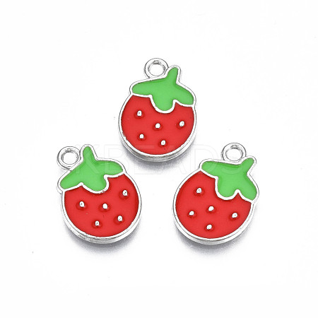 Rack Plating Alloy Enamel Pendants PALLOY-S139-016-1