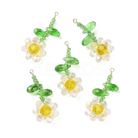 Glass Beaded Pendants GLAA-C028-06E-1