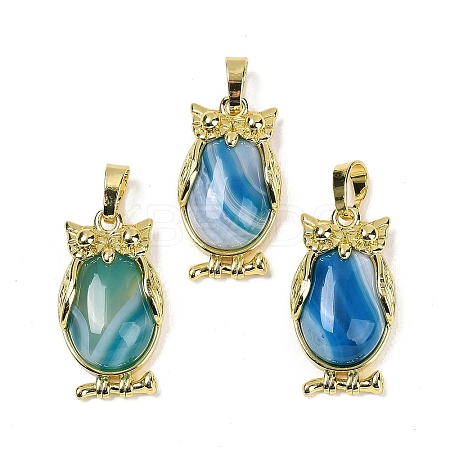 Natural Banded Agate(Dyed & Heated) Pendant KK-F887-02G-11-1