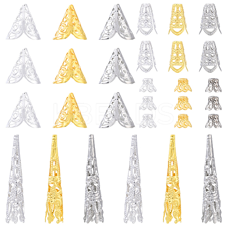 240Pcs 12 Styles Iron Bead Caps IFIN-YW0003-84-1