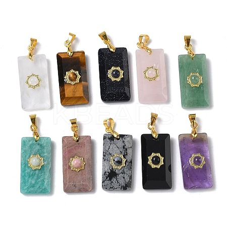 Natural & Synthetic Mixed Stone Faceted Pendants G-A298-01G-1