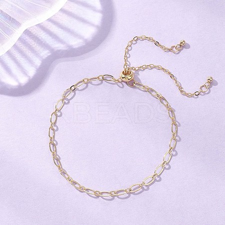 Brass Cable & Figaro Chain Slider Bracelets for Women BJEW-JB13156-1