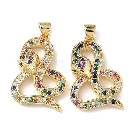 Brass Micro Pave Cubic Zirconia Pendants KK-L243-29G-10-1
