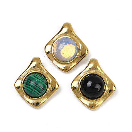Synthetic Malachite/Opalite/Natural Black Onyx(Dyed and Heated) Pendants STAS-Q350-20G-1