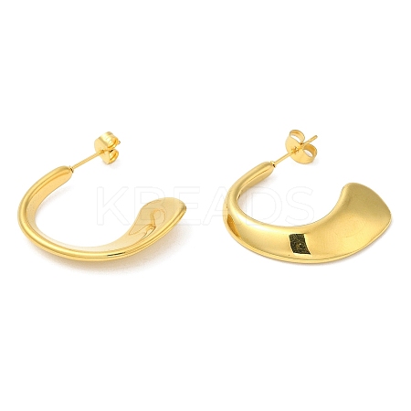 Ion Plating(IP) 304 Stainless Steel Arch Stud Earrings EJEW-B026-07G-1