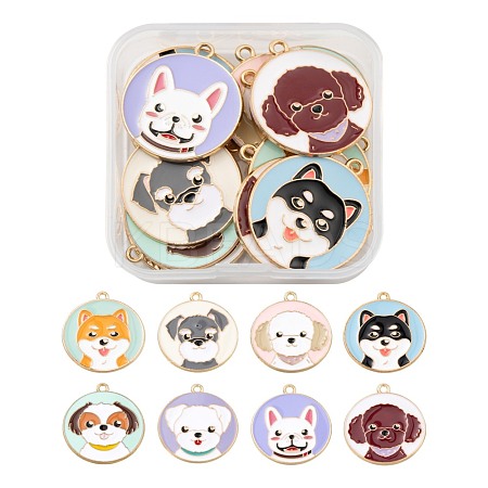 16Pcs 8 Style Eco-Friendly Alloy Enamel Pendants ENAM-FS0001-15-1