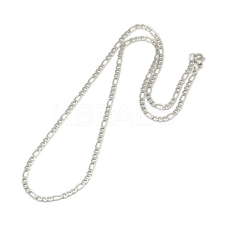 304 Stainless Steel Figaro Chain Necklace Making LS-STAS-A028-N022MP-1