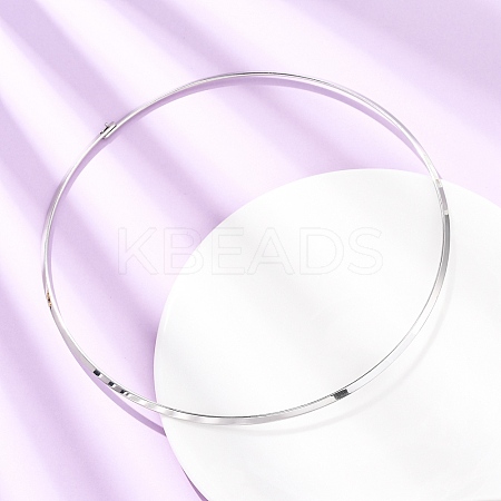 3MM 201 Stainless Steel Wire Choker Necklace NJEW-Z098-04P-1