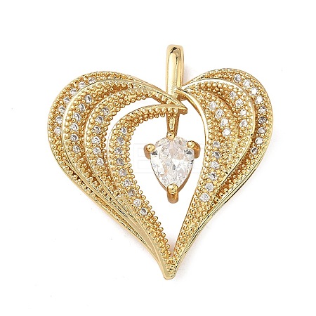 Brass Micro Pave Cubic Zirconia Pendants KK-F930-25B-G01-1