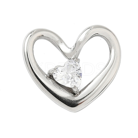 304 Stainless Steel Rhinestone Pendants LS-STAS-P401-02P-1