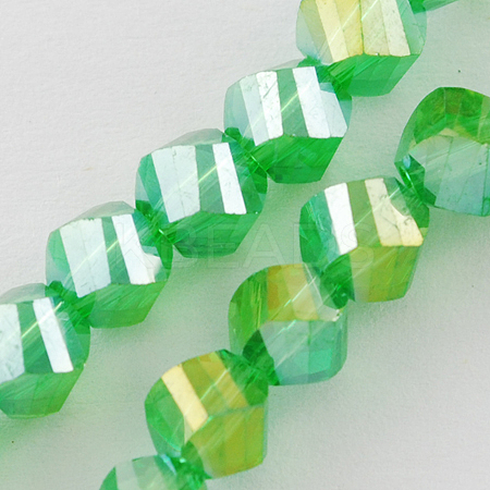 Electroplate Glass Beads Strands X-EGLA-R031-12mm-11-1
