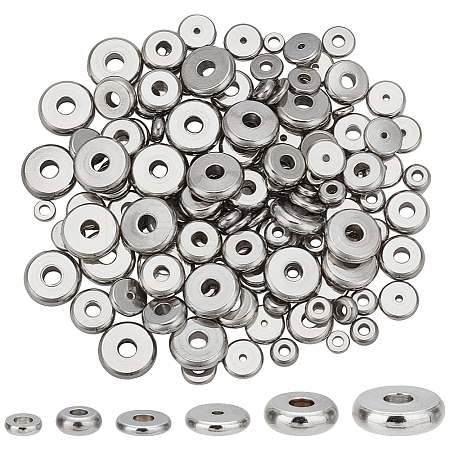 180Pcs 6 Styles 304 Stainless Steel Beads STAS-PH0005-18-1