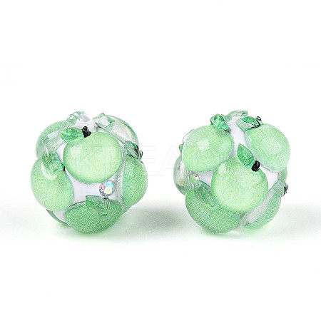 Fruit Round Resin Beads RESI-T059-03K-1