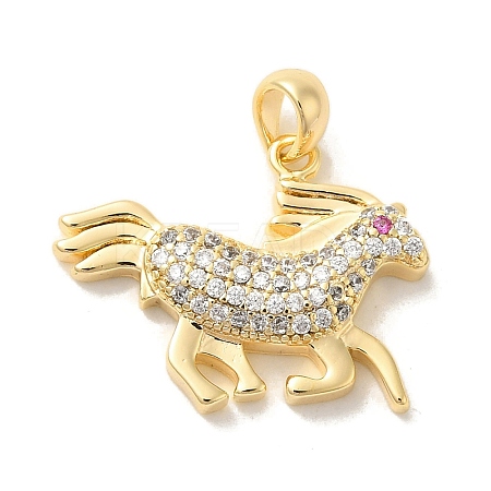 Brass Micro Pave Cubic Zirconia Pendants KK-Z073-17G-1