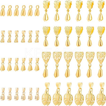 48Pcs 8 Style Brass Ice Pick Pinch Bails KK-FH0003-64-1
