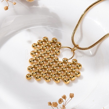 PVD Vacuum Plating 304 Stainless Steel Heat Pendant Round Snake Chain Necklaces for Women STAS-Z114-19G-1