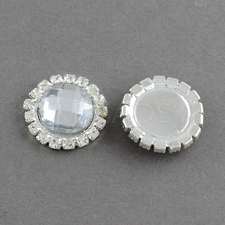Shining Flat Back Faceted Half Round Acrylic Rhinestone Cabochons RB-S020-07-B04-1