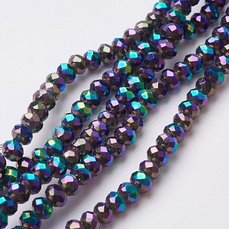 Electroplate Glass Beads Strands EGLA-F124-FP-02-1