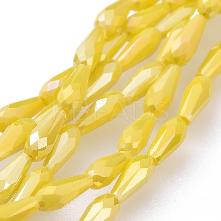 Electroplated Opaque Glass Beads Strands EGLA-L015-FR-B08-1