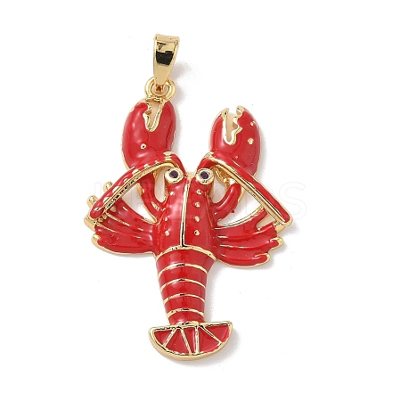 Brass Enamel Pendants KK-Z124-01G-02-1