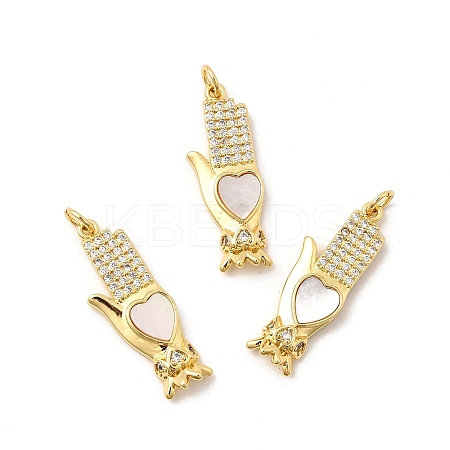 Brass Micro Pave Cubic Zirconia Pendants KK-K302-20B-G-1
