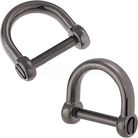 CHGCRAFT 2Pcs 304 Stainless Steel D-Ring Anchor Shackle Clasps STAS-CA0001-56B-1