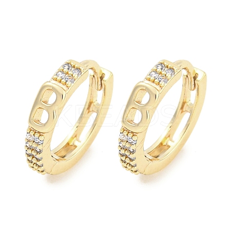 Brass Micro Pave Clear Cubic Zirconia Hoop Earrings for Women EJEW-S228-09G-1