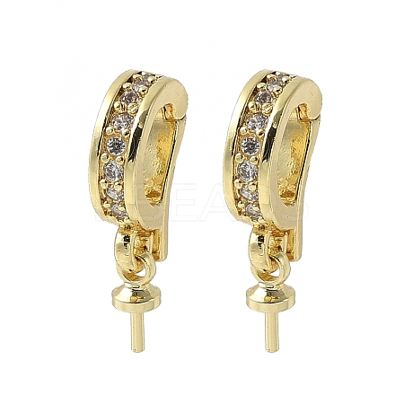 Brass Micro Pave Cubic Zirconia Pendants Bails KK-D324-05G-1