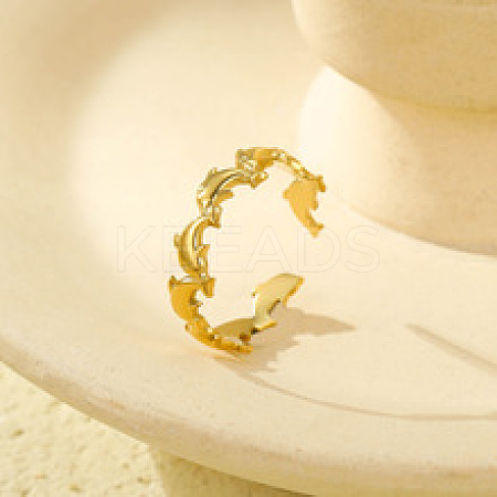 304 Stainless Steel Adjustable Open Cuff Rings for Women LS-RJEW-Z089-04G-01-1