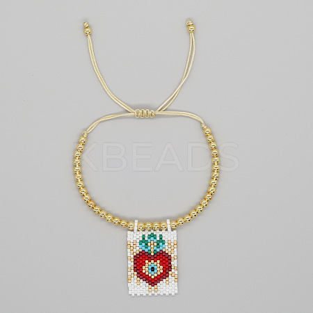 Bohemian Style Brass Bead Braided Bead Bracelets DK2646-4-1