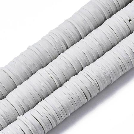 Flat Round Handmade Polymer Clay Beads CLAY-R067-12mm-39-1