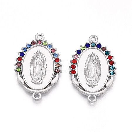 Alloy Rhinestone Connector Charms ALRI-T011-07-1
