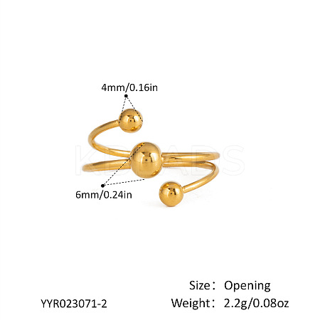 304 Stainless Steel Open Cuff Rings for Women DM3839-4-1