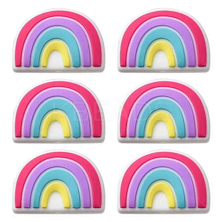 6Pcs Food Grade Eco-Friendly Silicone Focal Beads SIL-YW0001-04E-1