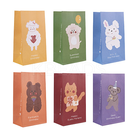 12Pcs 6 Style Rectangle Paper Bags CARB-MB0001-05-1