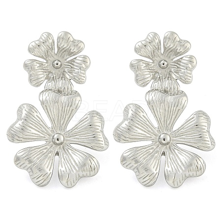 Non-Tarnish 304 Stainless Steel Stud Earrings for Women EJEW-S227-45P-1