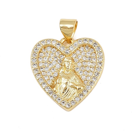 Brass Micro Pave Cubic Zirconia Pendants KK-P323-11B-G02-1