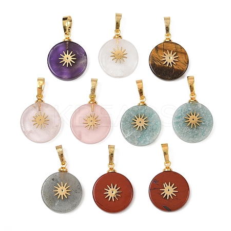 Natural Mixed Gemstone Pendants G-K385-15G-1