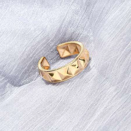 304 Stainless Steel Open Cuff Rings for Women RJEW-K309-23G-1