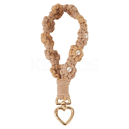 Cotton Braided Flower Pendant Decorations AJEW-TAC0030-032G-08-1