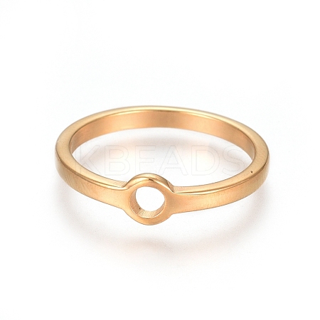 Unisex Ion Plating(IP) 304 Stainless Steel Finger Rings RJEW-E164-11G-1