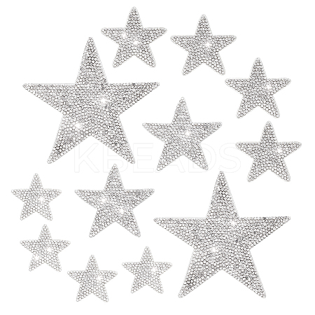 12Pcs 4 Styles Self Adhesive Rhinestone Appliques DIY-FG0008-27-1
