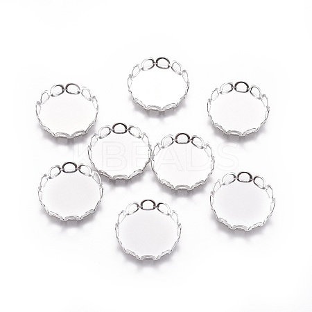 Tarnish Resistant 316 Surgical Stainless Steel Lace Edge Bezel Cups X-STAS-I118-07P-04-1