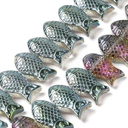 Electroplate Transparent Glass Beads Strands EGLA-C007-06-1