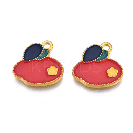 Rack Plating Alloy Enamel Pendants ENAM-S122-57G-1