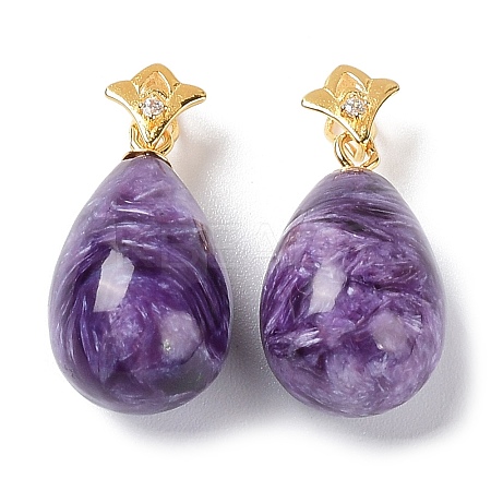 Natural Charoite Pendants G-M407-05G-1