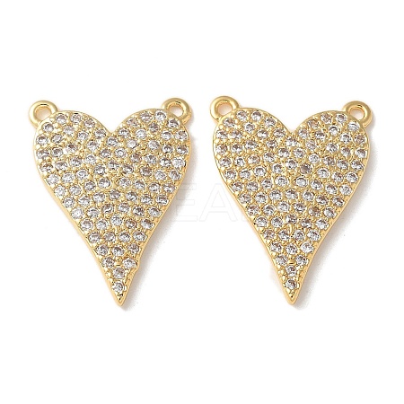 Brass Micro Pave Clear Cubic Zirconia Pendants KK-Q031-44G-04-1